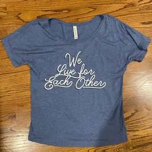 Alpha Delta Pi We Live for Each Other Blue Tee